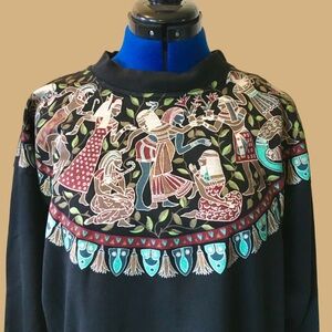 Rare Vintage MOBACO Crewneck Sweatshirt Egyptian Design
